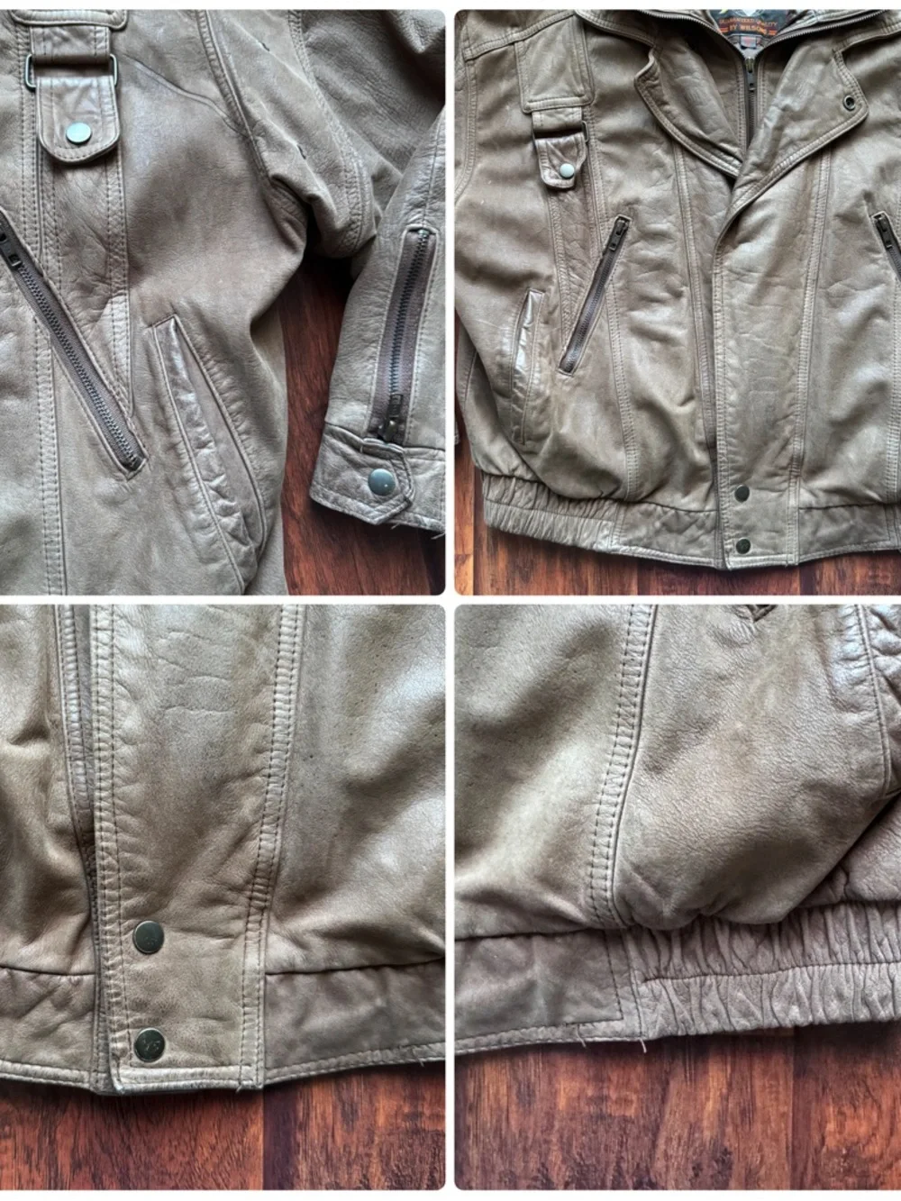 Vtg Wilsons Men's Brown Leather Bomber Jacket XL Top Gun Lived In Patina -AS IS-